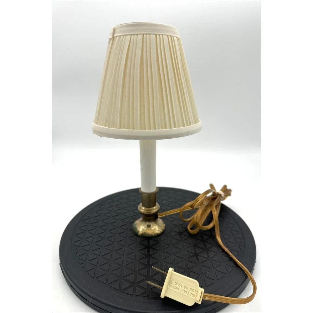 Vintage Brass Candle Electric Light With Shade Lamp
